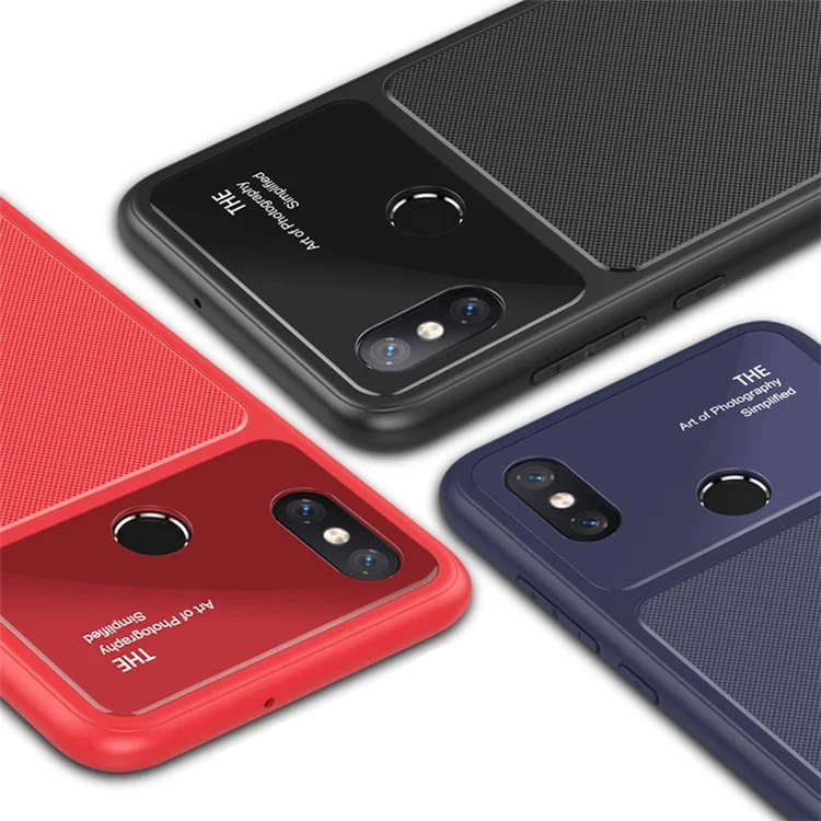 Tempered Glass Lens TPU Phone Case for Xiaomi Mi 8 (6.21-inch) - Black