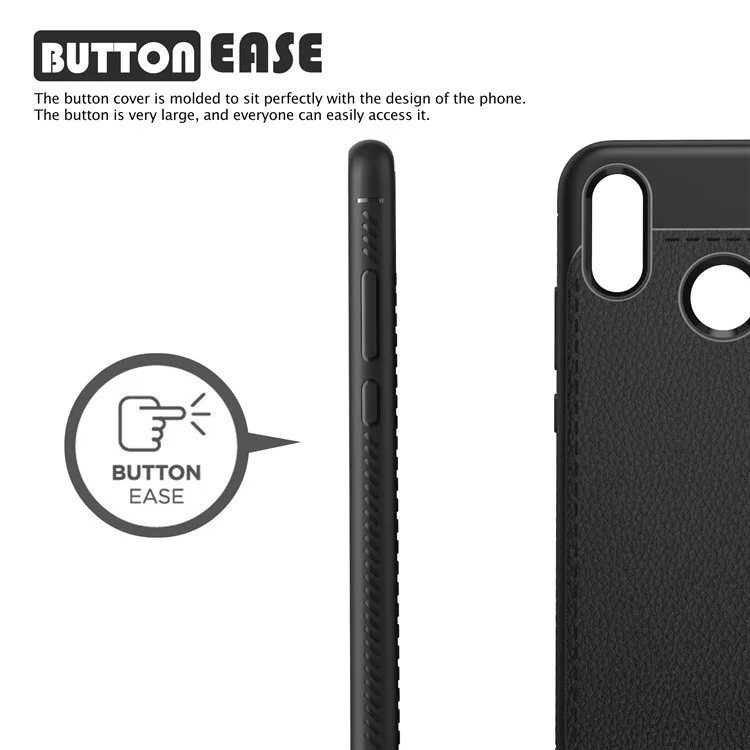 IVSO Gentry Series Litchi Texture Leather Coated TPU Case for Xiaomi Mi 8 (6.21-inch) - Black