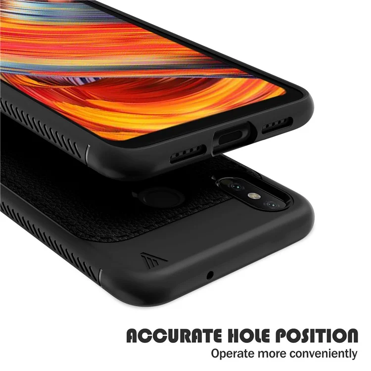 IVSO Gentry Series Litchi Texture Leather Coated TPU Case for Xiaomi Mi 8 (6.21-inch) - Black