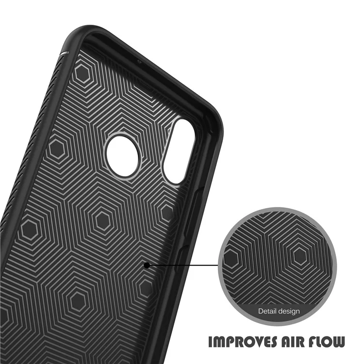 IVSO Gentry Series Litchi Texture Leather Coated TPU Case for Xiaomi Mi 8 (6.21-inch) - Black