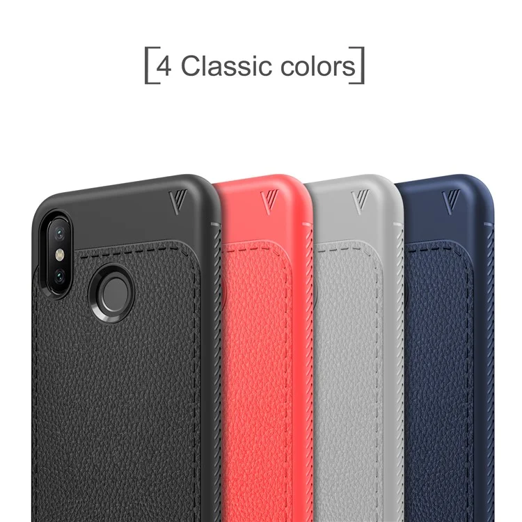 IVSO Gentry Series Litchi Texture Leather Coated TPU Case for Xiaomi Mi 8 (6.21-inch) - Black