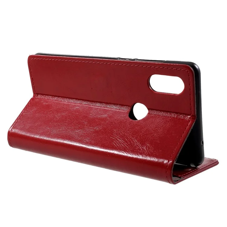 Crazy Horse Texture Wallet Stand Leather Flip Case for Xiaomi Mi Mix 2s - Red
