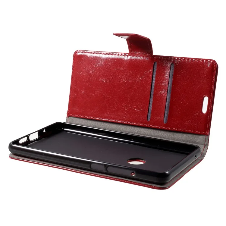 Crazy Horse Texture Wallet Stand Leather Flip Case for Xiaomi Mi Mix 2s - Red