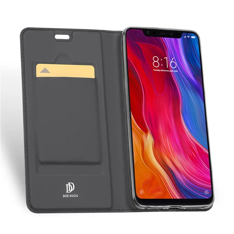 DUX DUCIS Skin Pro Series Leather Stand Cover for Xiaomi Mi 8 (6.21-inch) - Black