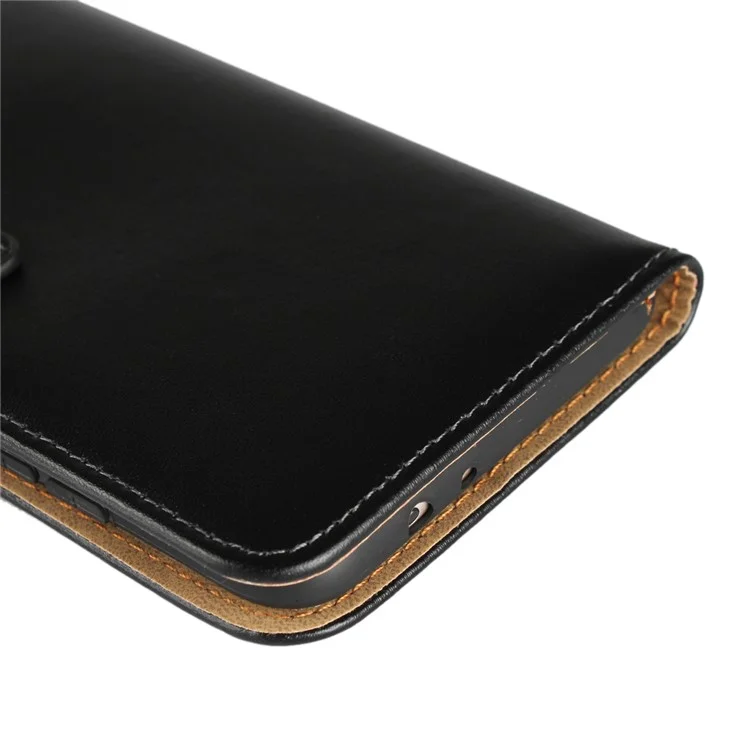 Genuine Leather Wallet Stand Phone Case for Xiaomi Mi A2 / Mi 6X - Black
