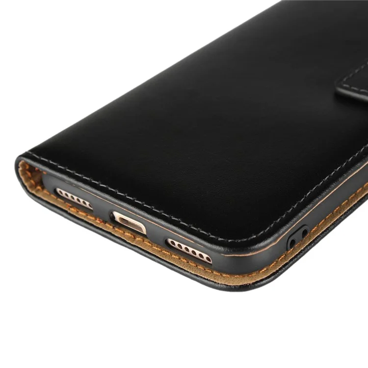 Genuine Leather Wallet Stand Phone Case for Xiaomi Mi A2 / Mi 6X - Black