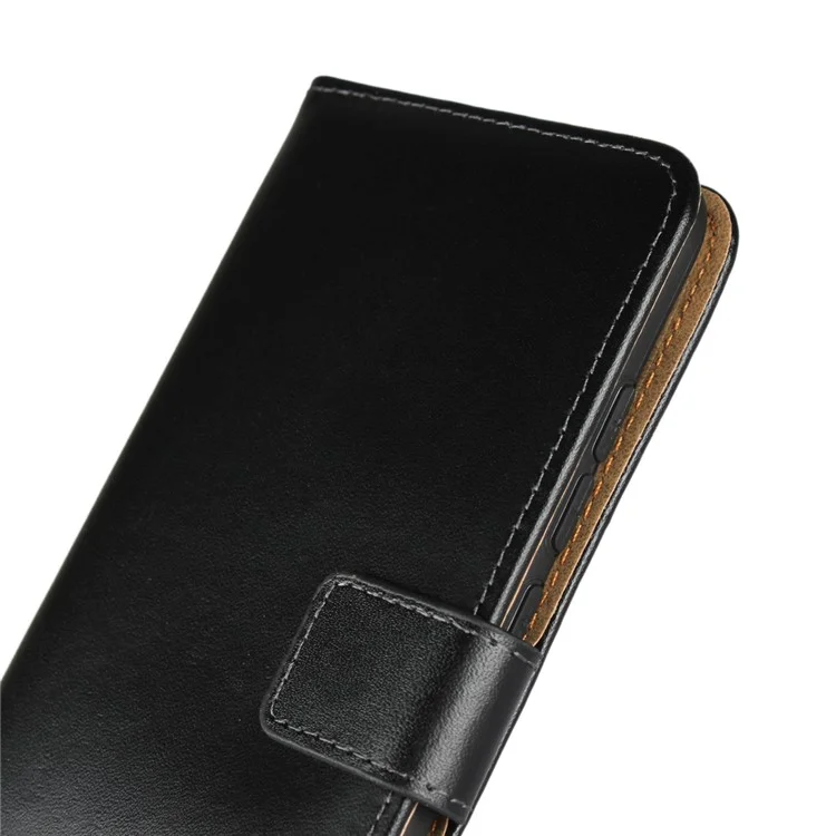 Genuine Leather Wallet Stand Phone Case for Xiaomi Mi A2 / Mi 6X - Black