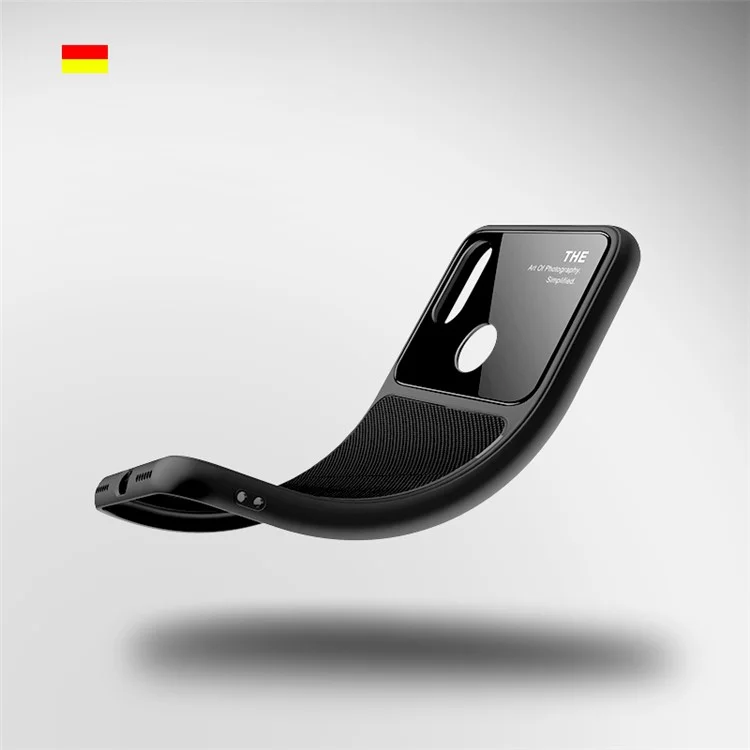 LENUO Tempered Glass Lens TPU Phone Case for Xiaomi Mi A2 / Mi 6X - Black