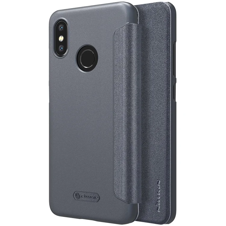 NILLKIN Sparkle Series Smart Leather Flip Cover for Xiaomi Mi 8 (6.21-inch) - Grey