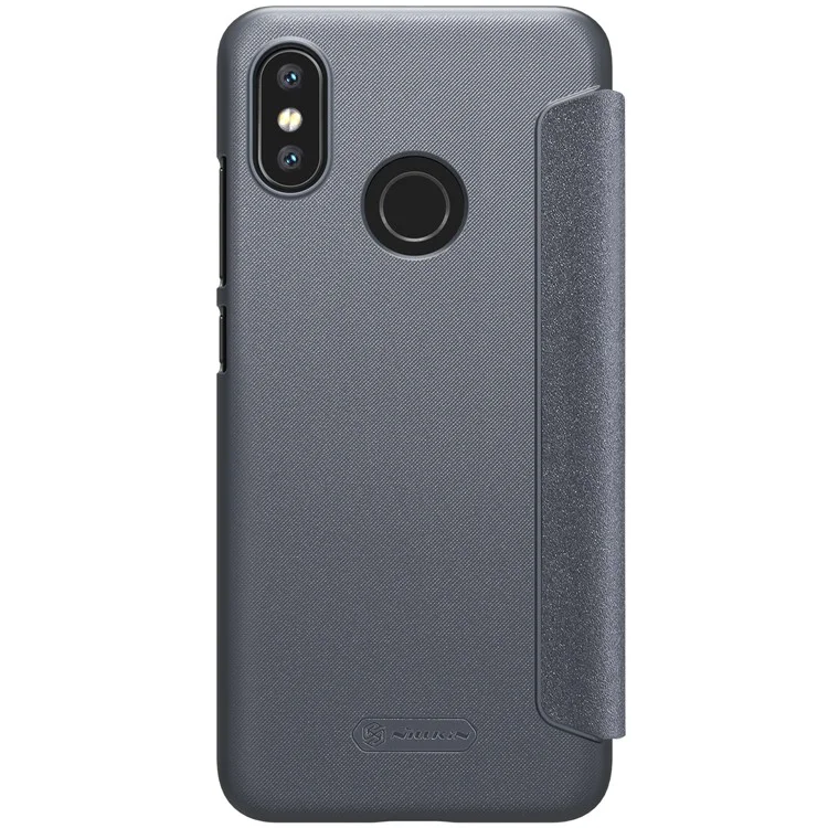NILLKIN Sparkle Series Smart Leather Flip Cover for Xiaomi Mi 8 (6.21-inch) - Grey