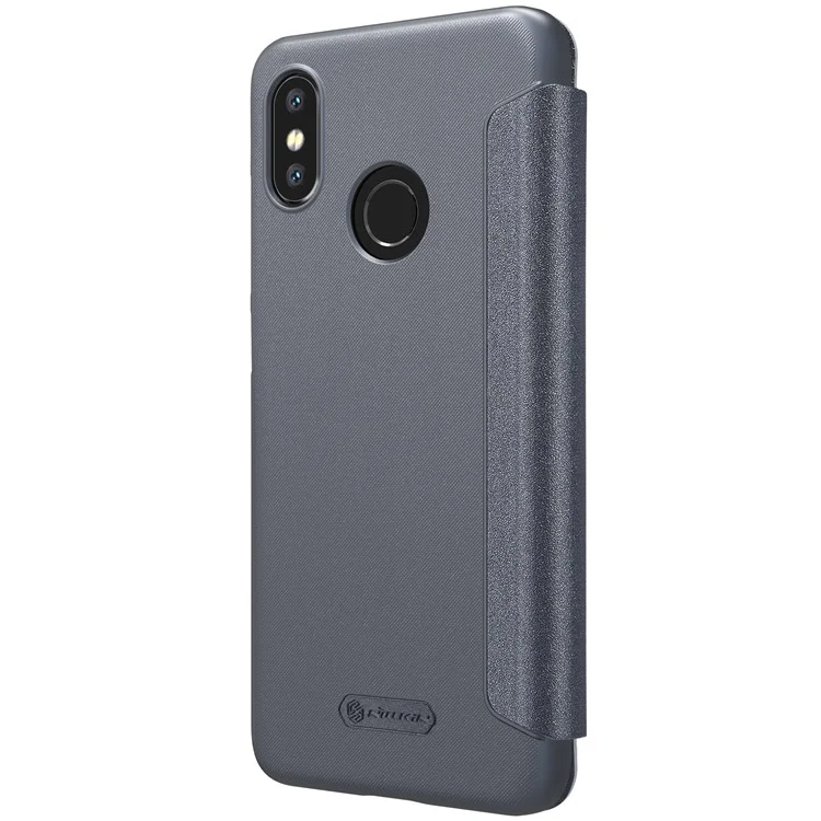 NILLKIN Sparkle Series Smart Leather Flip Cover for Xiaomi Mi 8 (6.21-inch) - Grey