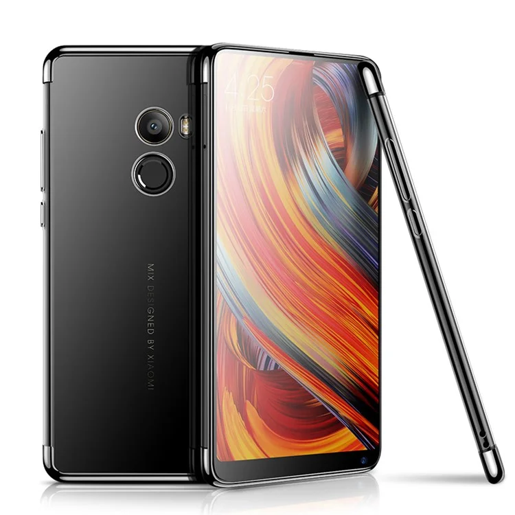 CAFELE for Xiaomi Mi Mix 2 Electroplating TPU Protection Cell Phone Cover - Black
