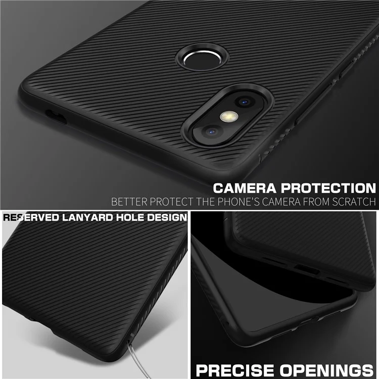 Twill Texture Silicone Mobile Phone Shell for Xiaomi Mi 8 SE (5.88-inch) - Black