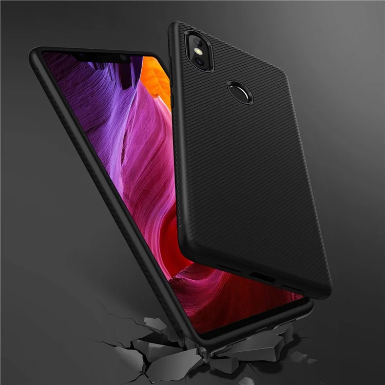Twill Texture Silicone Mobile Phone Shell for Xiaomi Mi 8 SE (5.88-inch) - Black