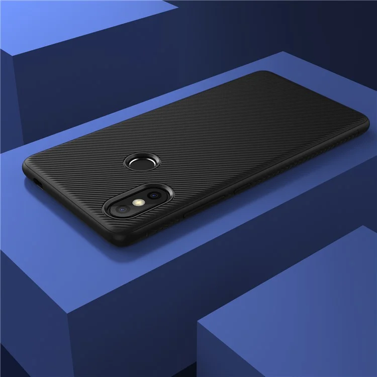Twill Texture Silicone Mobile Phone Shell for Xiaomi Mi 8 SE (5.88-inch) - Black