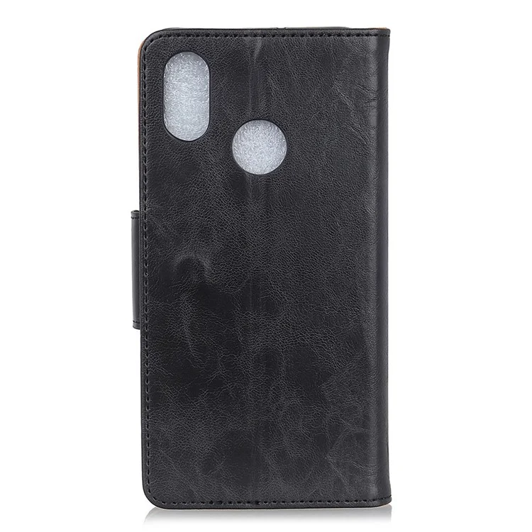 Black - Crazy Horse Magnetic Stand Wallet Split Leather Protective Case for Xiaomi Mi 8 (6.21-inch)
