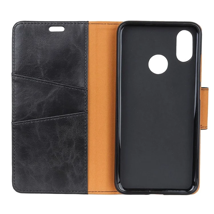 Black - Crazy Horse Magnetic Stand Wallet Split Leather Protective Case for Xiaomi Mi 8 (6.21-inch)