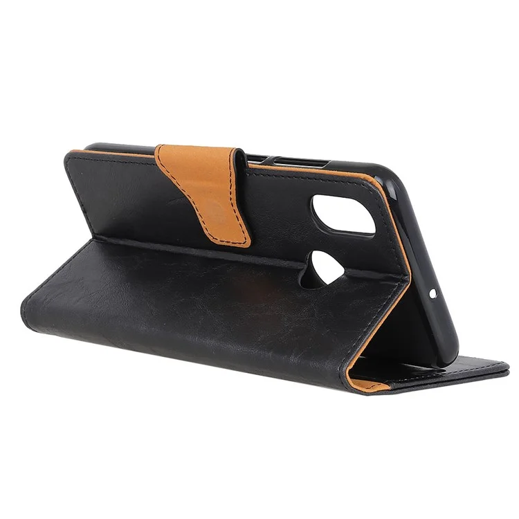 Black - Crazy Horse Magnetic Stand Wallet Split Leather Protective Case for Xiaomi Mi 8 (6.21-inch)