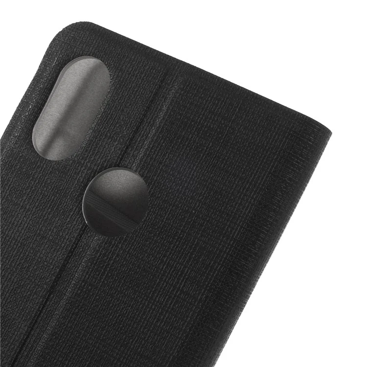 Cross Texture Card Holder Leather Mobile Phone Case for Xiaomi Mi 8 (6.21-inch) - Black