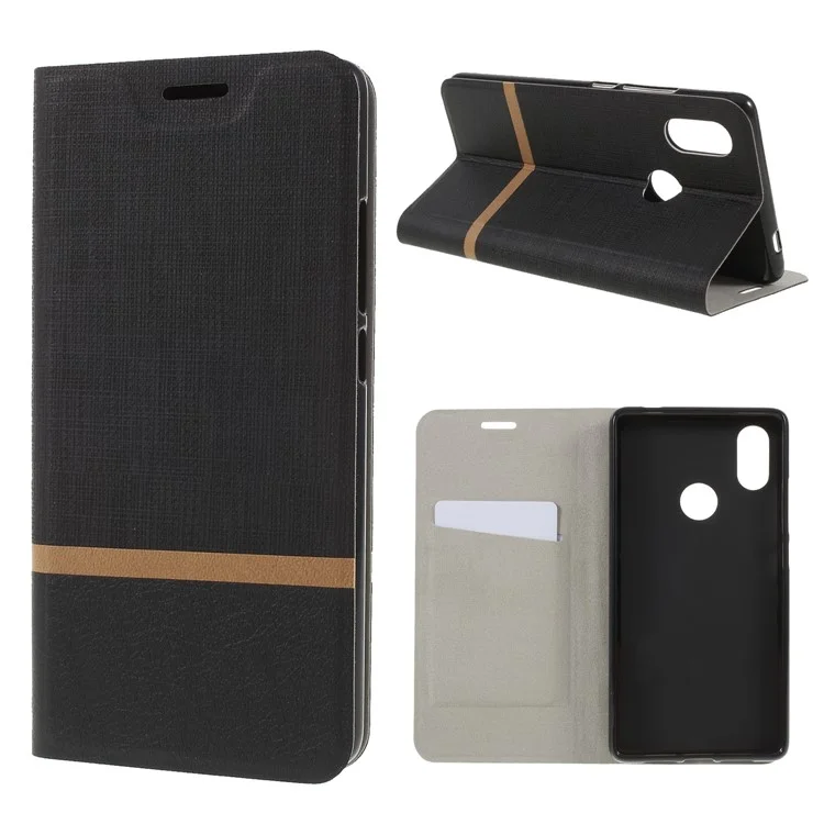 Cross Texture PU Leather Flip Stand Cell Phone Case for Xiaomi Mi 8 SE (5.88-inch) - Black