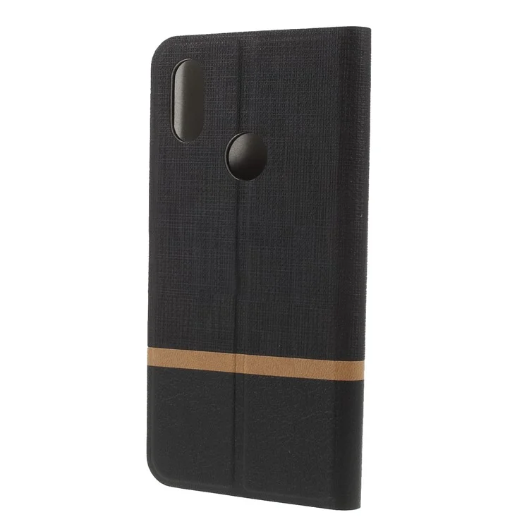 Cross Texture PU Leather Flip Stand Cell Phone Case for Xiaomi Mi 8 SE (5.88-inch) - Black