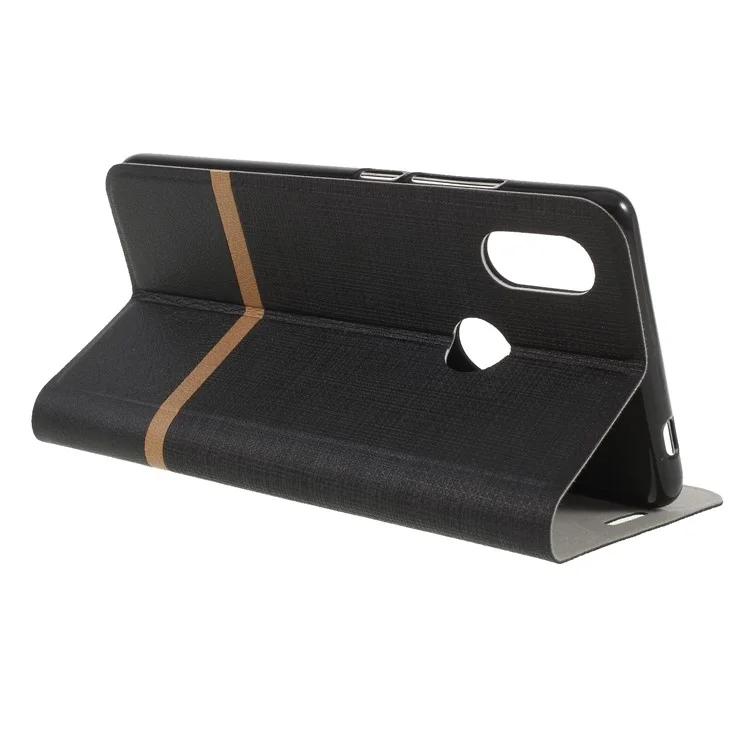 Cross Texture PU Leather Flip Stand Cell Phone Case for Xiaomi Mi 8 SE (5.88-inch) - Black