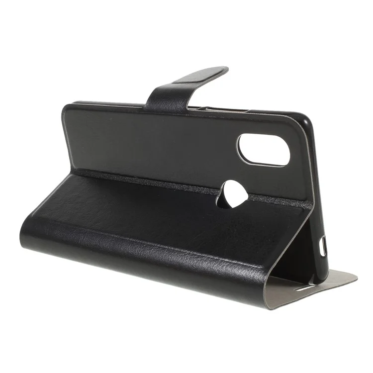 For Xiaomi Mi 8 SE (5.88-inch) Crazy Horse Texture Stand Leather Card Holder Mobile Case - Black