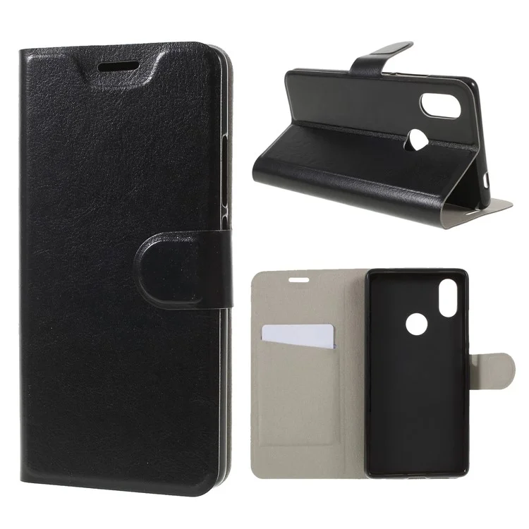 Crazy Horse Texture PU Leather Protection Mobile Phone Case for Xiaomi Redmi S2 / Y2 - Black