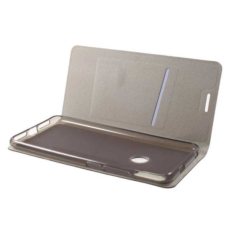 Cross Pattern Leather Card Holder Phone Cover (Built-in Steel Sheet) for Xiaomi Redmi S2 / Y2 - Black