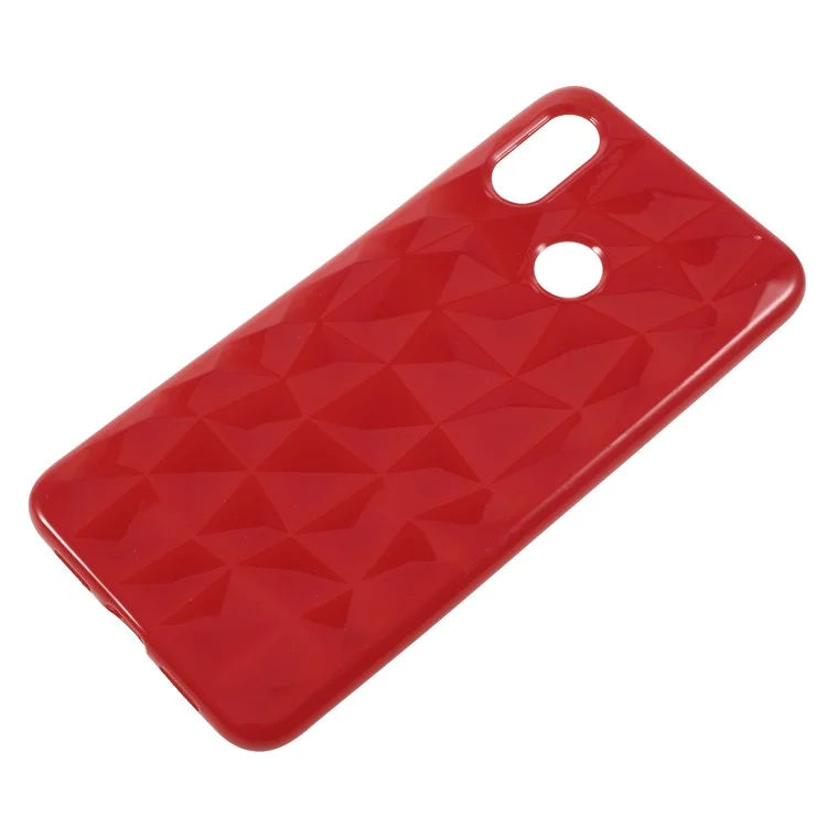 3D Diamond Texture TPU Case Accessory for Xiaomi Mi 8 (6.21-inch) - Red