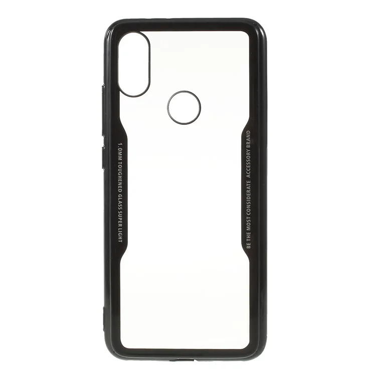 Silicone Edge + Clear Acrylic Back Hybrid Shell Case for Xiaomi Mi A2 / Mi 6X - Black