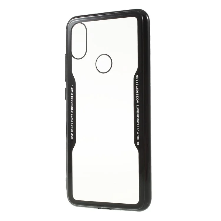 Silicone Edge + Clear Acrylic Back Hybrid Shell Case for Xiaomi Mi A2 / Mi 6X - Black