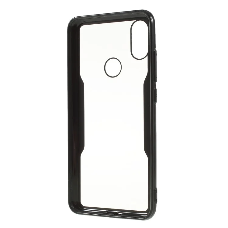 Silicone Edge + Clear Acrylic Back Hybrid Shell Case for Xiaomi Mi A2 / Mi 6X - Black
