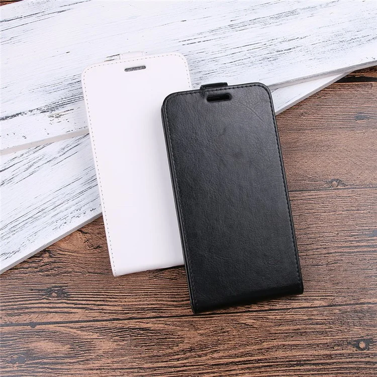 Crazy Horse Versical Flip Cuero Con Ranura Para Cartas Para Xiaomi Mi 6x / Mi A2 - Negro