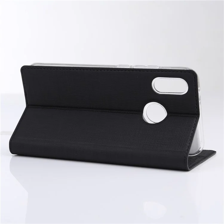 VILI DMX Cross Texture PU Leather Card Holder Cover for Xiaomi Mi 6X / Mi A2 - Black