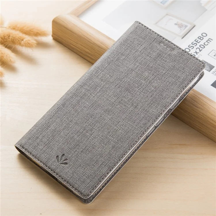 VILI DMX for Xiaomi Mi Mix 2s Cross Texture Card Holder Leather Stand Flip Cover - Grey