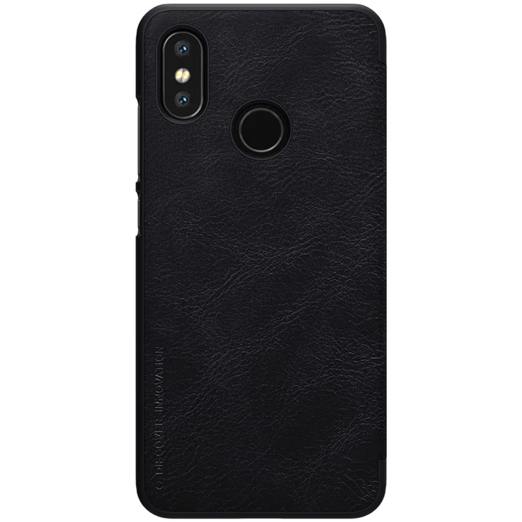NILLKIN Qin Series Card Holder Leather Mobile Case for Xiaomi Mi 8 (6.21-inch) - Black