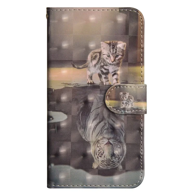 Patterned Wallet Stand Leather Flip Cover for Xiaomi Mi 8 SE (5.88-inch) - Cat