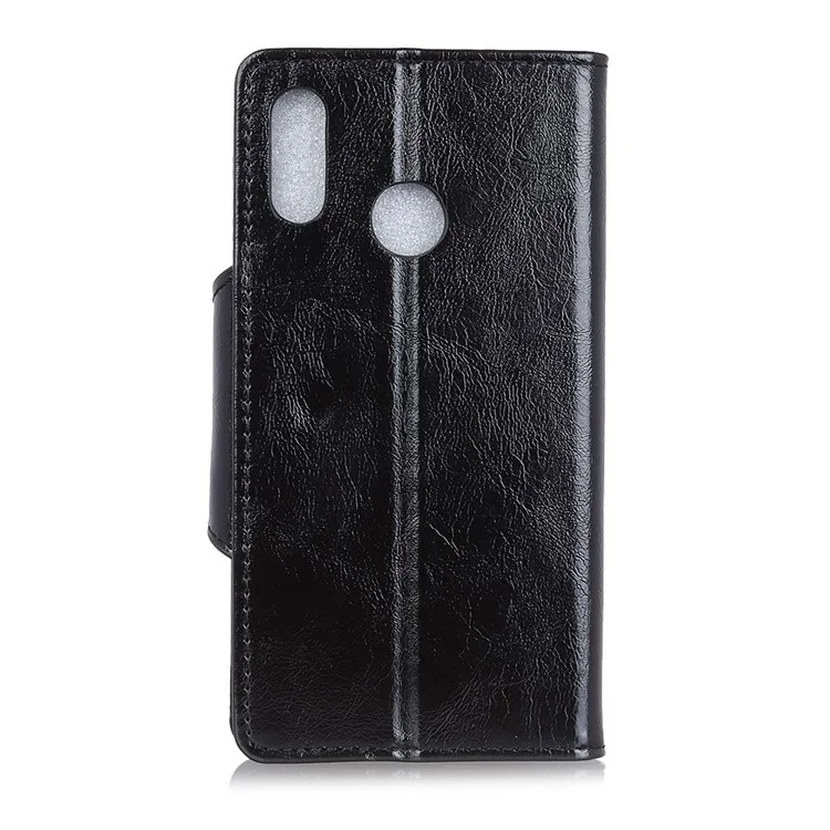 PU Leather Stand Wallet Phone Shell for Xiaomi Mi 8 SE (5.88-inch) - Black