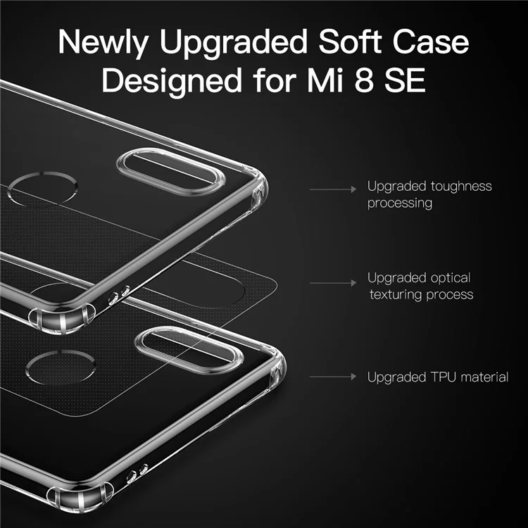BASEUS Simple Series Clear Germany Bayer TPU Case for Xiaomi Mi 8 SE (5.88-inch) - Transparent