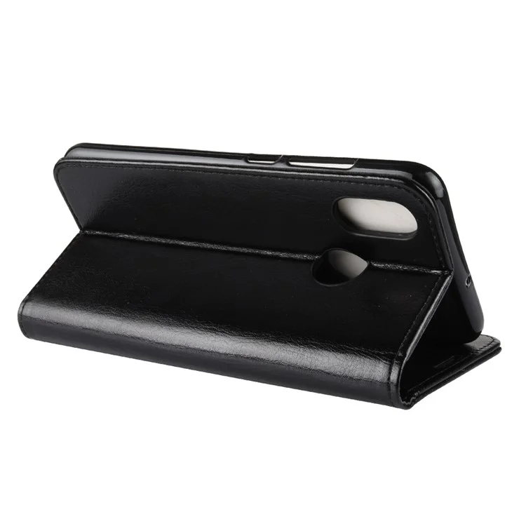 For Xiaomi Mi 8 (6.21-inch) Crazy Horse Stand Wallet Leather Case - Black