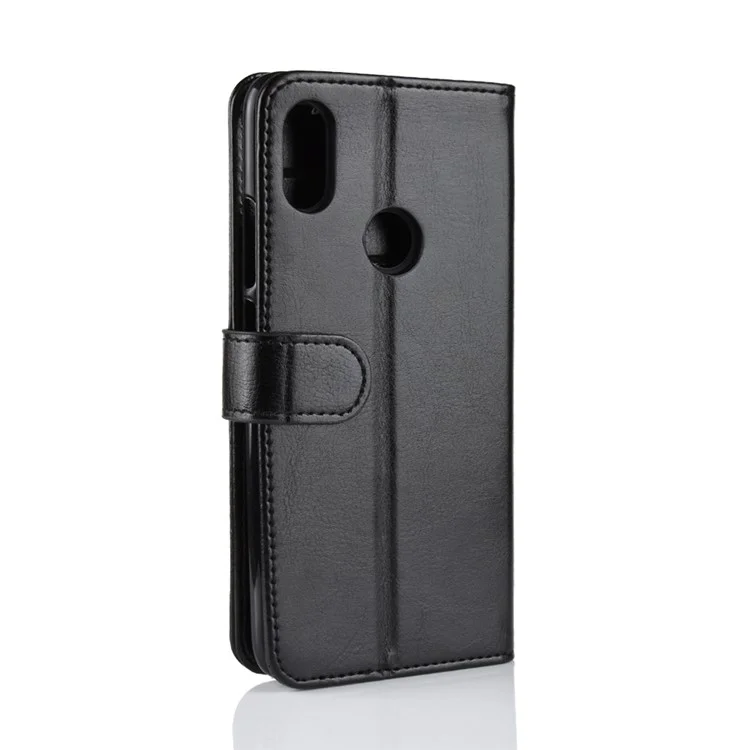Crazy Horse Wallet Leather Stand Case for Xiaomi Redmi S2 / Y2 - Black