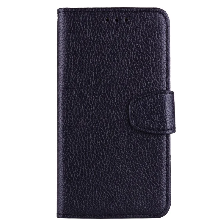 Litchi Grain PU Leather Stand Wallet Phone Case for Xiaomi Mi 8 SE (5.88-inch) - Black