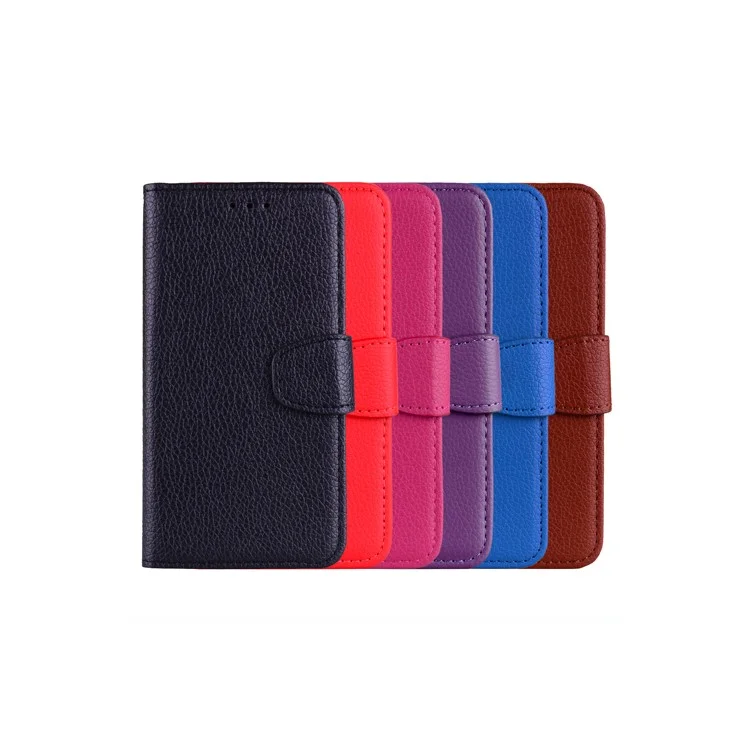 Litchi Grain PU Leather Stand Wallet Phone Case for Xiaomi Mi 8 SE (5.88-inch) - Black