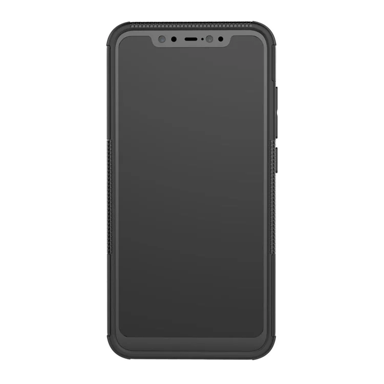 Snap-on Anti-slip PC + TPU Hybrid Cover Case with Kickstand for Xiaomi Mi 8 (6.21-inch) - Black