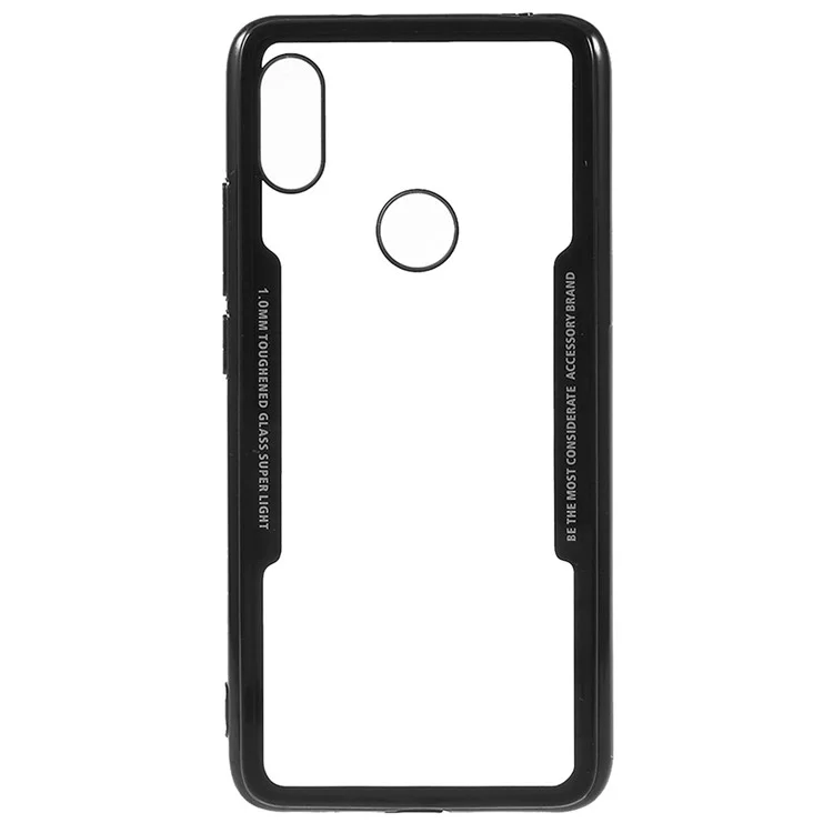 Silicone Edge + Crystal Acrylic Back Hybrid Shell Case for Xiaomi Redmi S2 / Y2 - All Black