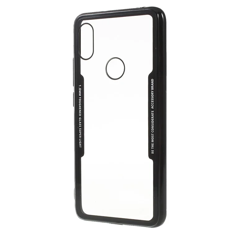 Silicone Edge + Crystal Acrylic Back Hybrid Shell Case for Xiaomi Redmi S2 / Y2 - All Black
