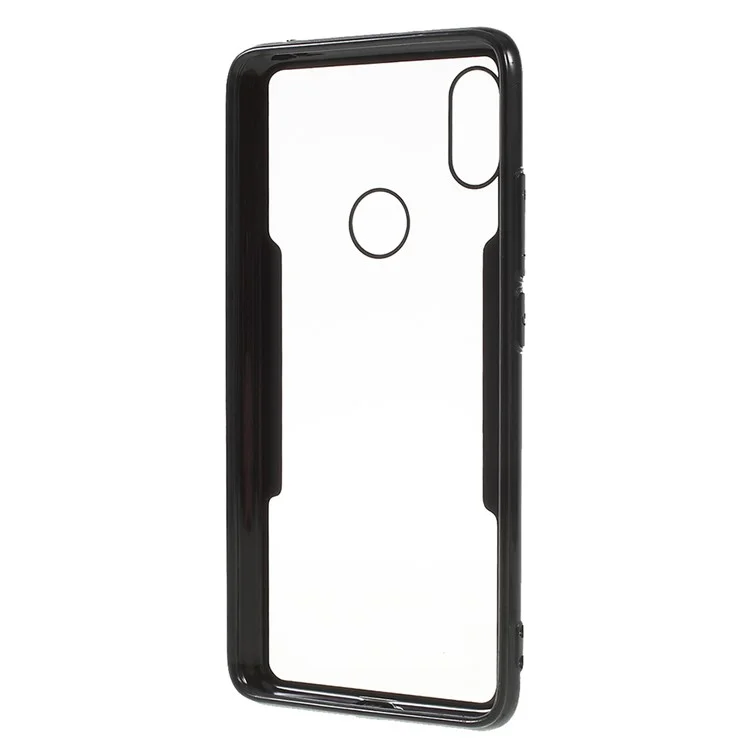 Silicone Edge + Crystal Acrylic Back Hybrid Shell Case for Xiaomi Redmi S2 / Y2 - All Black