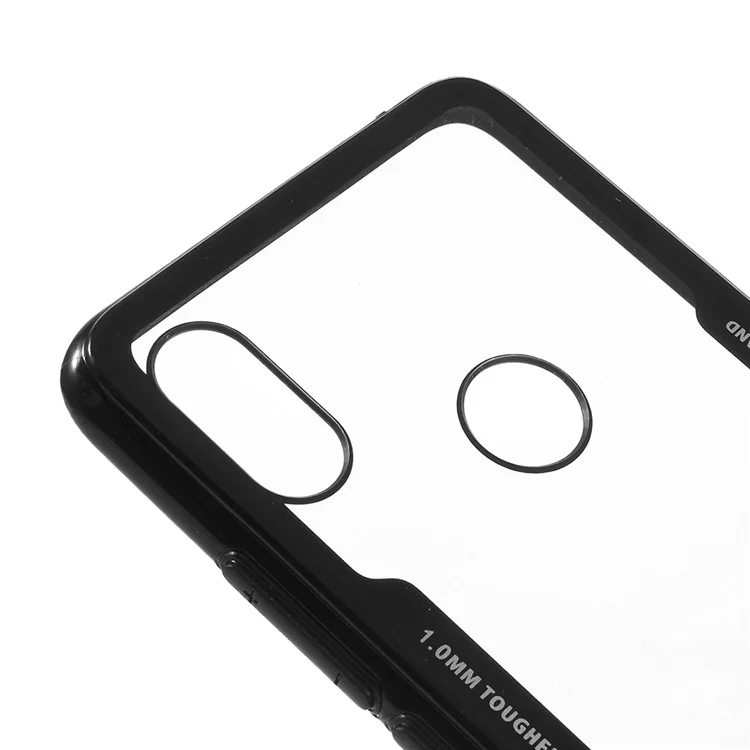 Silicone Edge + Crystal Acrylic Back Hybrid Shell Case for Xiaomi Redmi S2 / Y2 - All Black