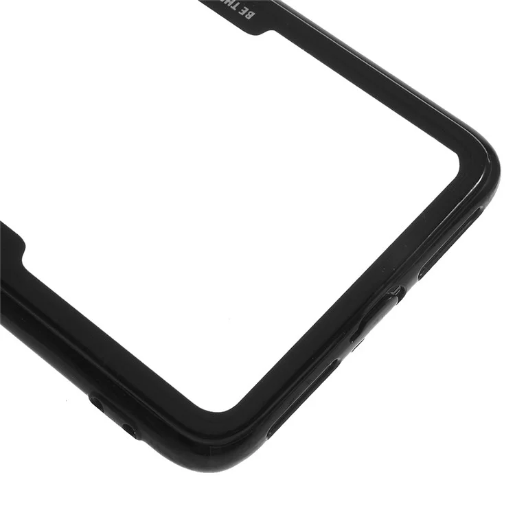 Silicone Edge + Crystal Acrylic Back Hybrid Shell Case for Xiaomi Redmi S2 / Y2 - All Black